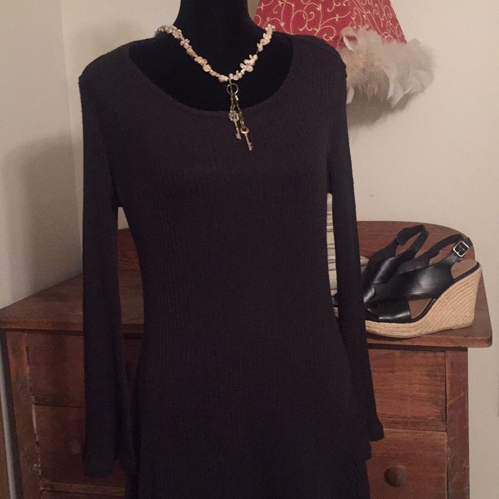 Nostalgia dark grey stretchy sweater dress NWT